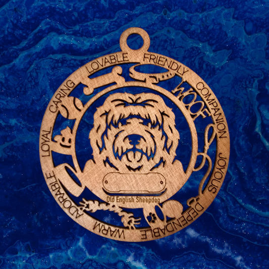 Old English Sheepdog Dog Ornament (113)