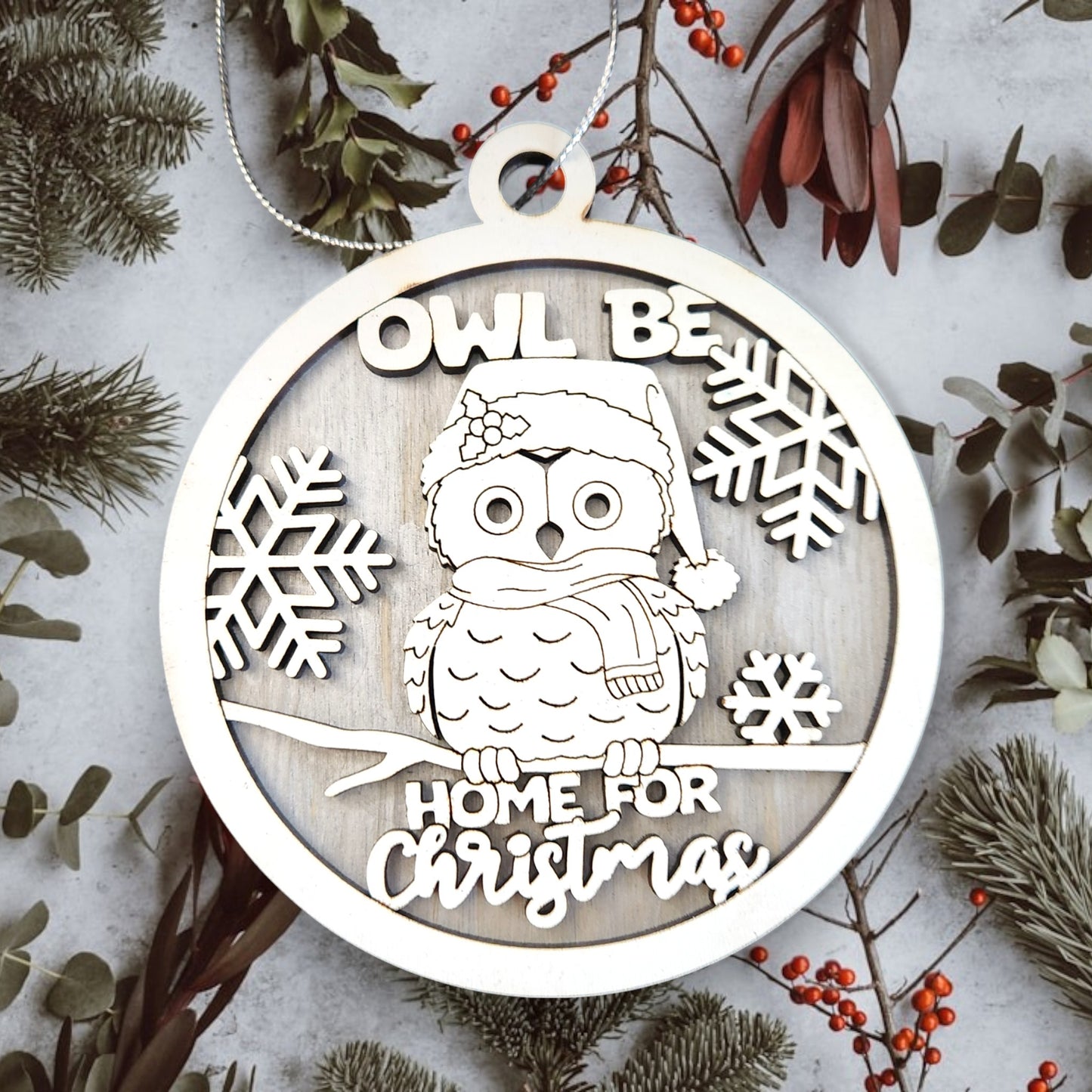 Christmas Fun Pun Ornament - Owl Be Home for Christmas