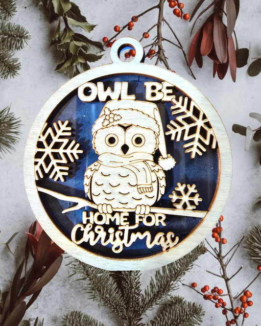 Christmas Fun Pun Ornament - Owl Be Home for Christmas
