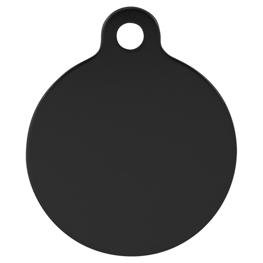 Laserable Anodized Aluminum Round Pet Tag with Tab