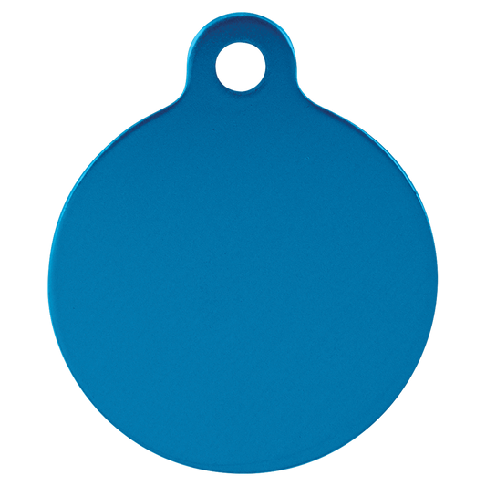 Laserable Anodized Aluminum Round Pet Tag with Tab