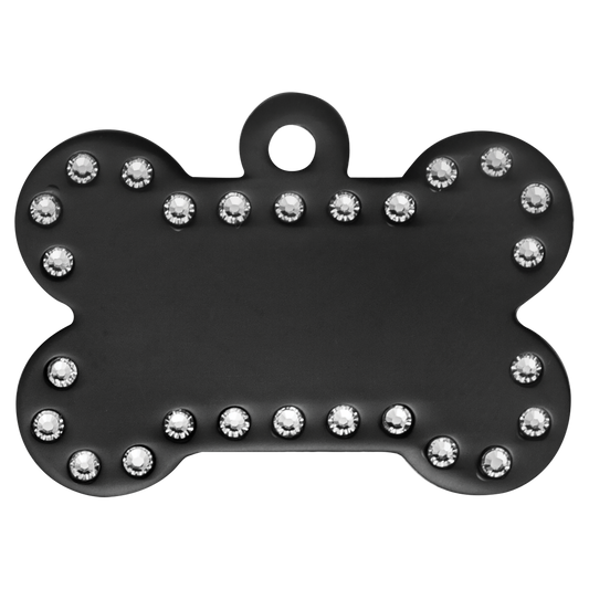 Laserable Anodized Aluminum Swarovski Bling Bone with Tab