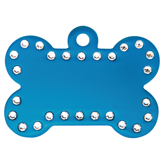 Laserable Anodized Aluminum Swarovski Bling Bone with Tab