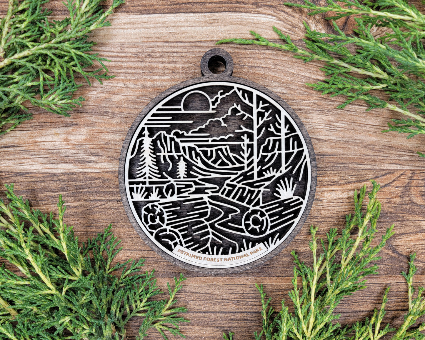 Petrified Forest National Park Line Art Ornament