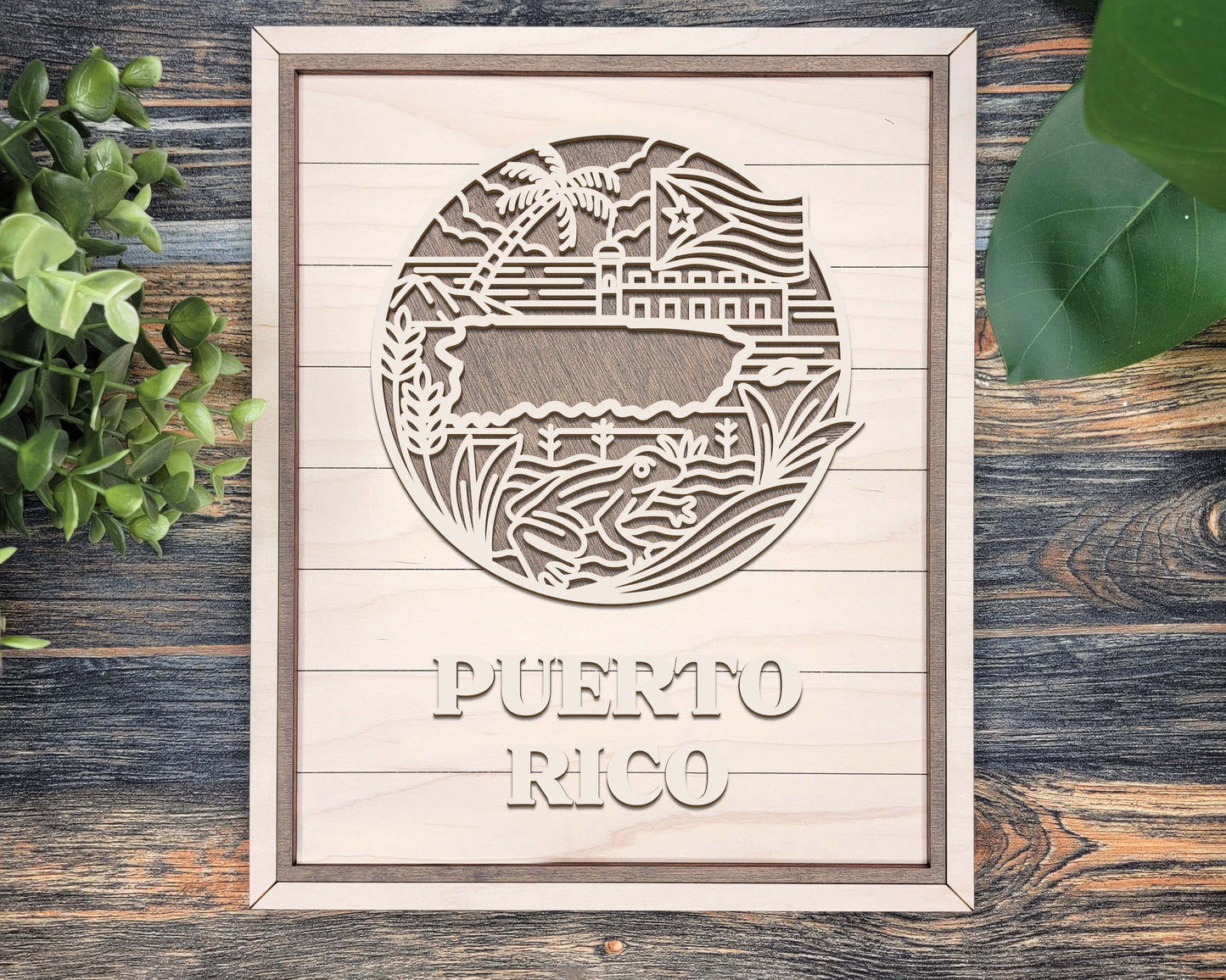 Puerto Rico State Heritage Frame Pop Sign