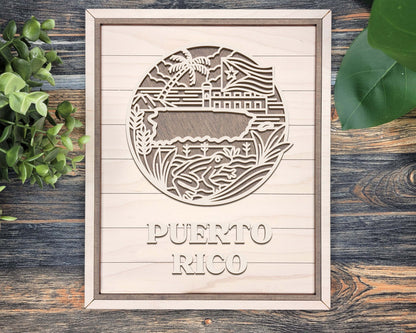Puerto Rico State Heritage Frame Pop Sign