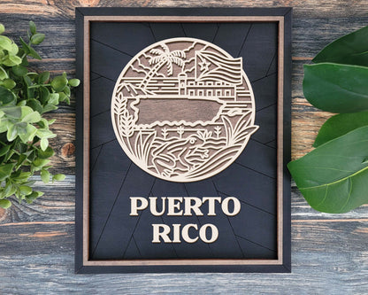 Puerto Rico State Heritage Frame Pop Sign