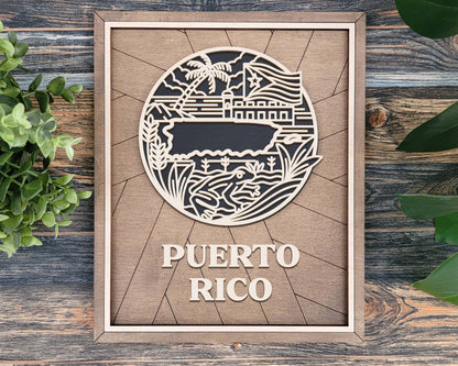 Puerto Rico State Heritage Frame Pop Sign