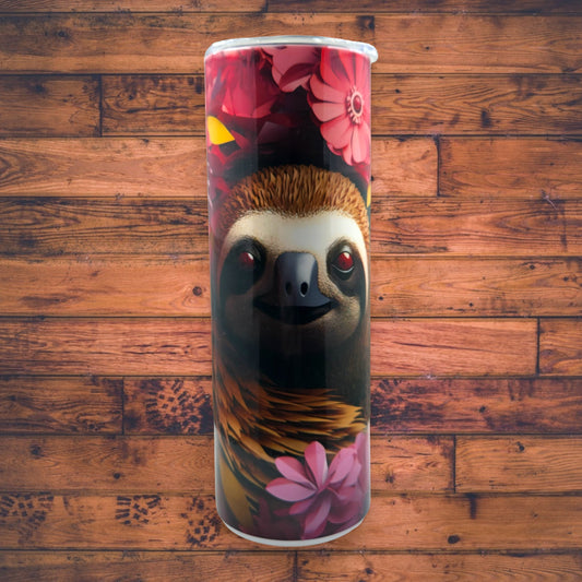 Pink Sloth 20 Oz Stainless Steel Tumbler