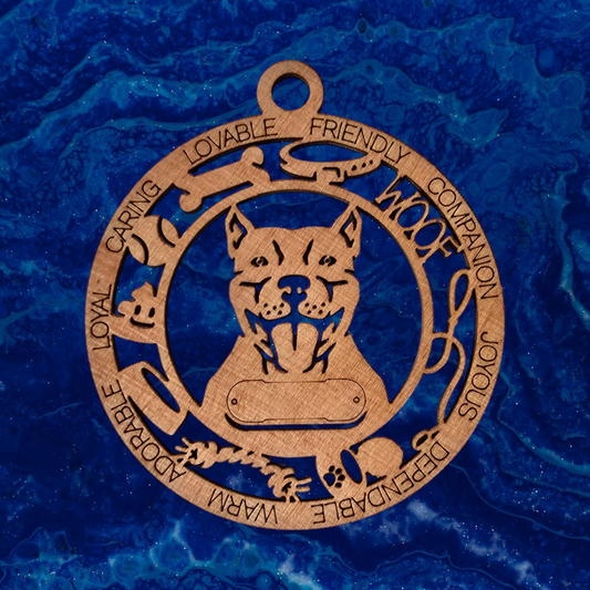 Pitbull - American Bully (Cropped) Dog Ornament (118)