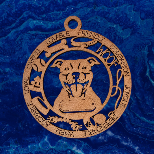 Pitbull - American Bully (Natural) Dog Ornament (119)