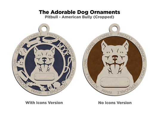 Pitbull - American Bully (Cropped) Dog Ornament (118)