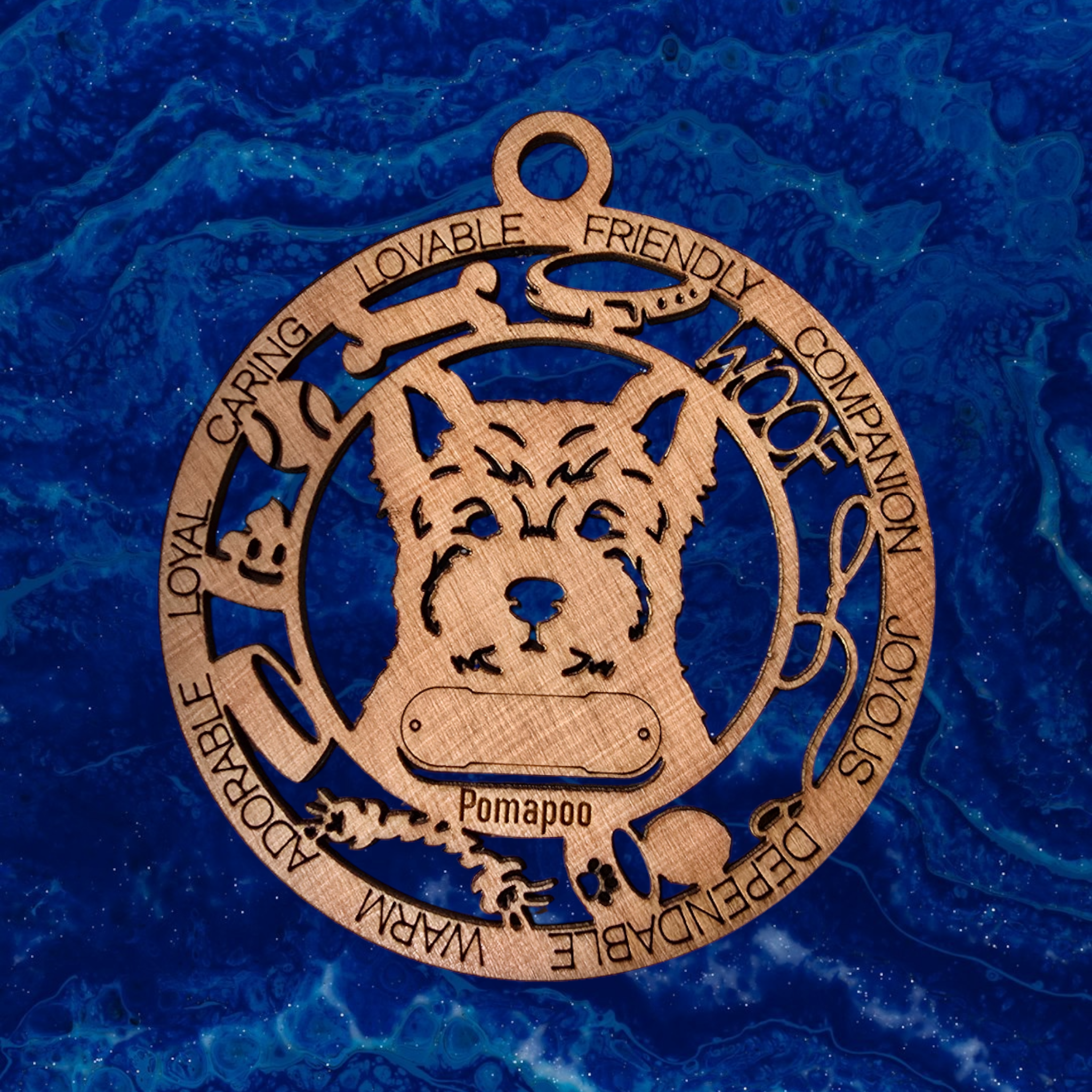 Pomapoo Dog Ornament (122) – 2 Dudes Designs