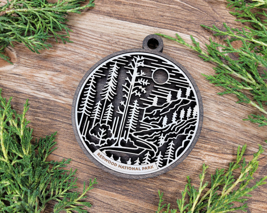 Redwood National Park Line Art Ornament