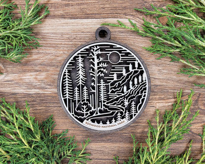 Redwood National Park Line Art Ornament