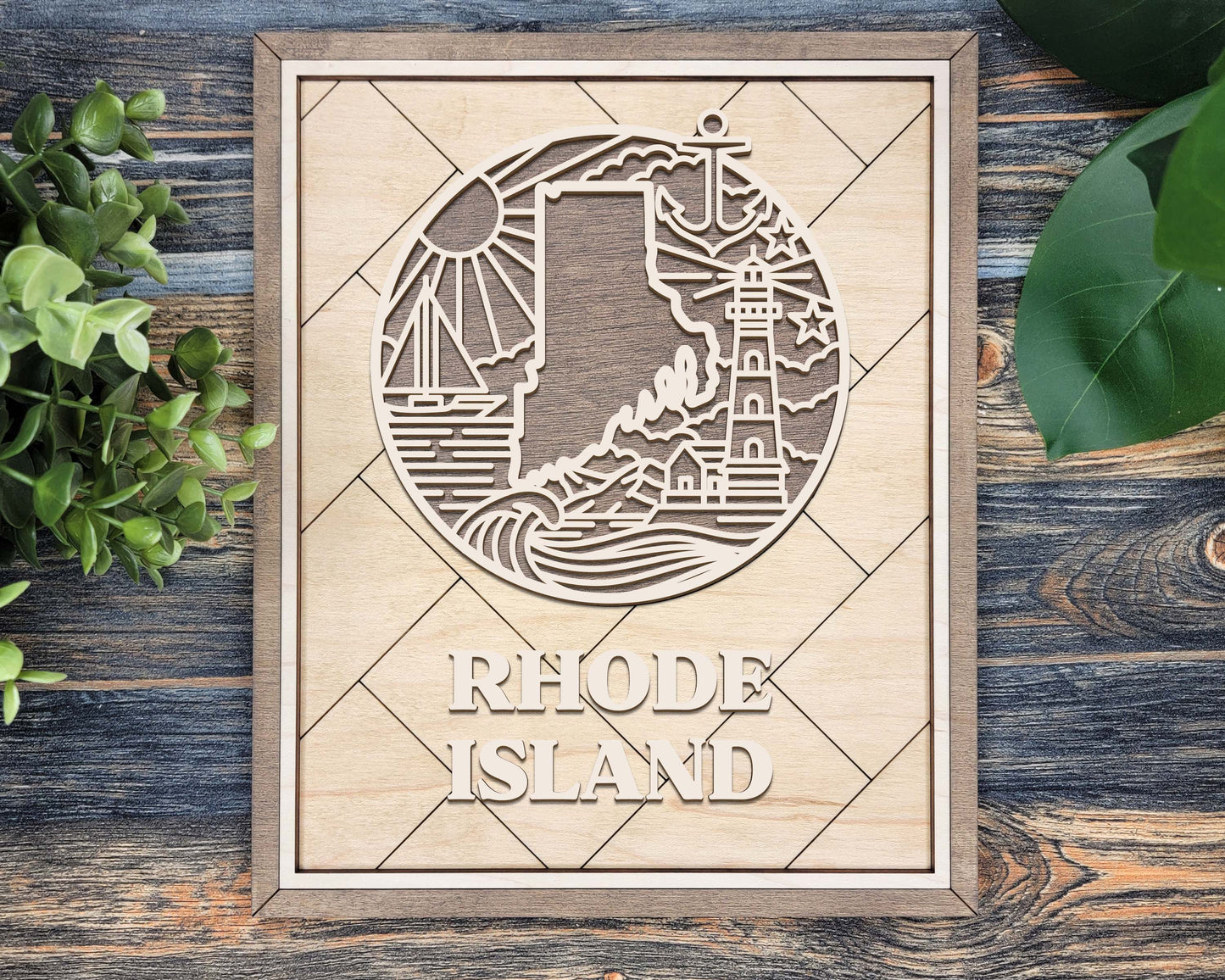 Rhode Island Heritage Frame Pop Sign