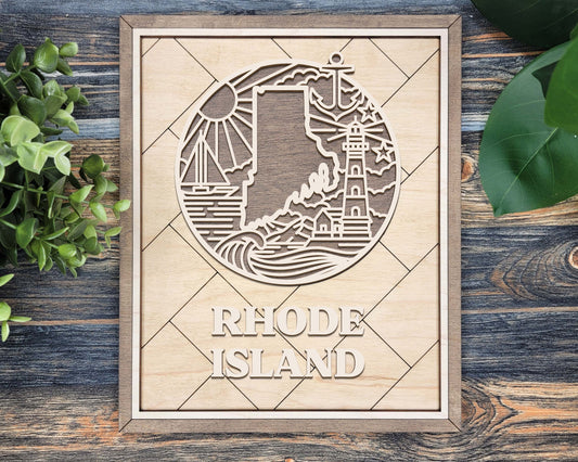 Rhode Island Heritage Frame Pop Sign
