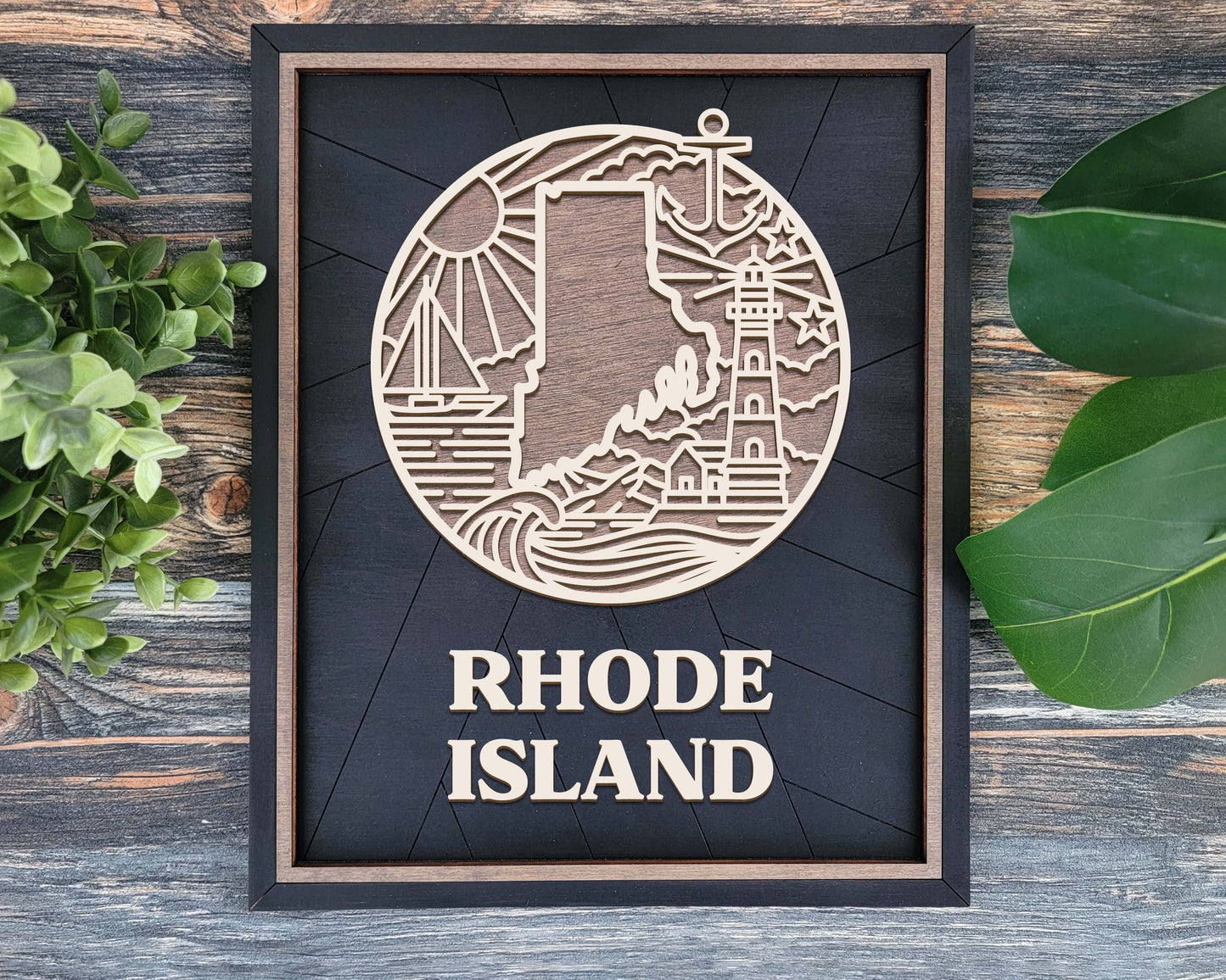 Rhode Island Heritage Frame Pop Sign