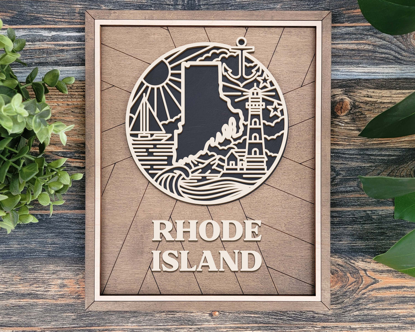 Rhode Island Heritage Frame Pop Sign