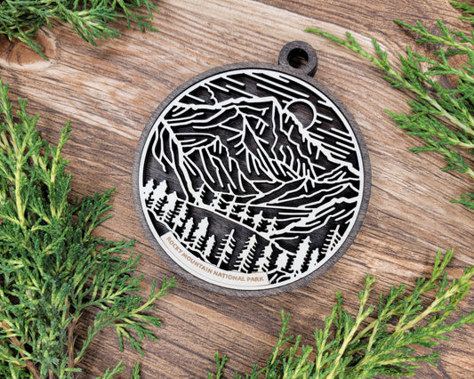 Rocky Mountain National Park Line Art Ornament