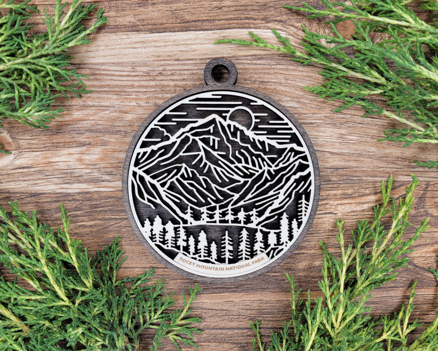 Rocky Mountain National Park Line Art Ornament