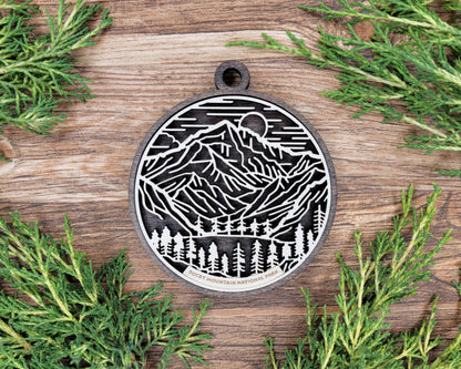 Rocky Mountain National Park Line Art Ornament