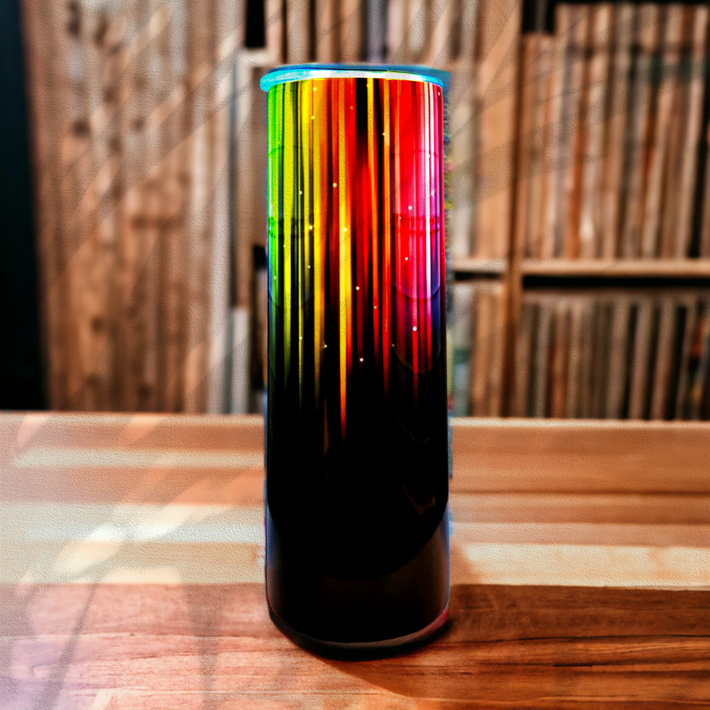 Rainbow and Black, 20 Oz. Hot/Cold Aluminum Tumbler