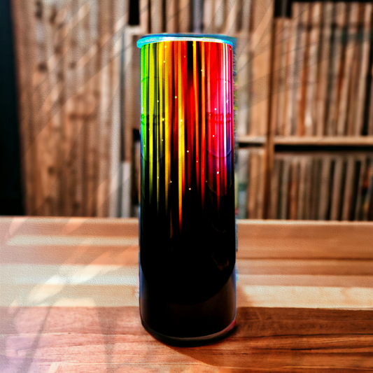 Rainbow and Black, 20 Oz. Hot/Cold Aluminum Tumbler