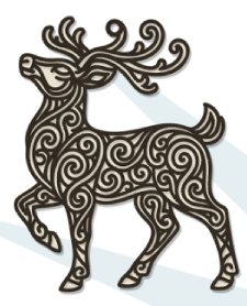 Reindeer 1 Ornamental Outline Ornament