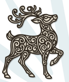 Reindeer 2 Ornamental Outline Ornament