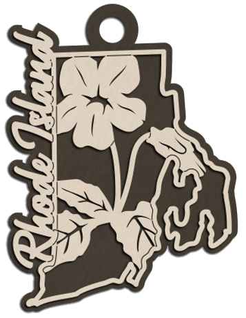 Rhode Island State Flower Christmas Ornament