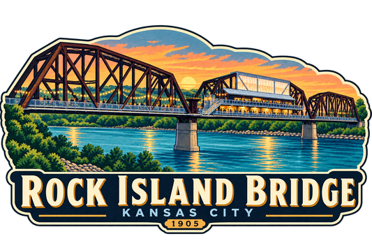 Rock Island Bridge - Illuminated Evening