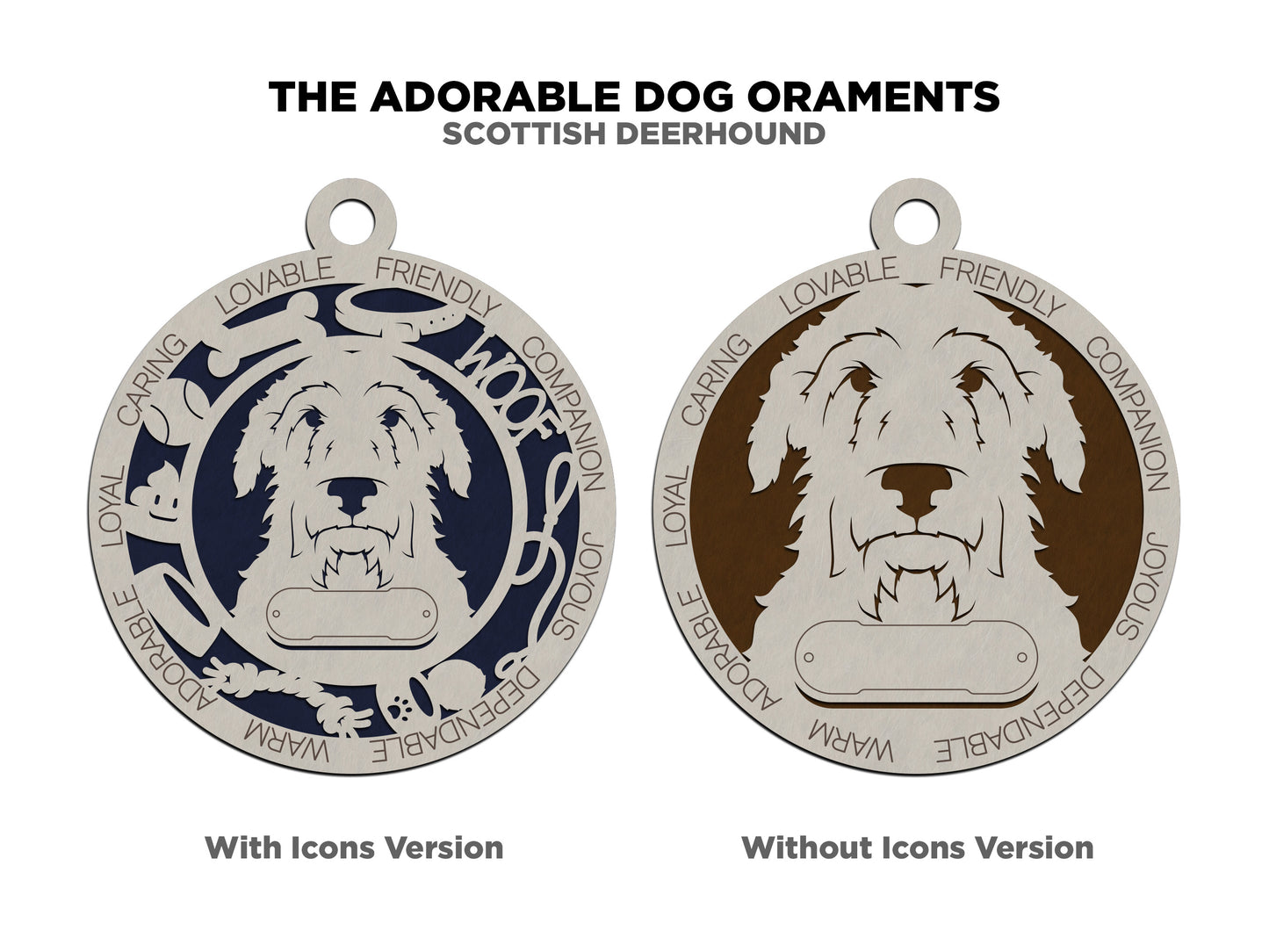 Scottish Deerhound Dog Ornament