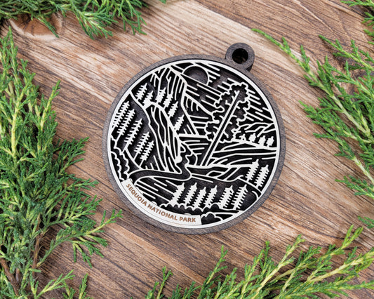 Sequoia National Park Line Art Ornament