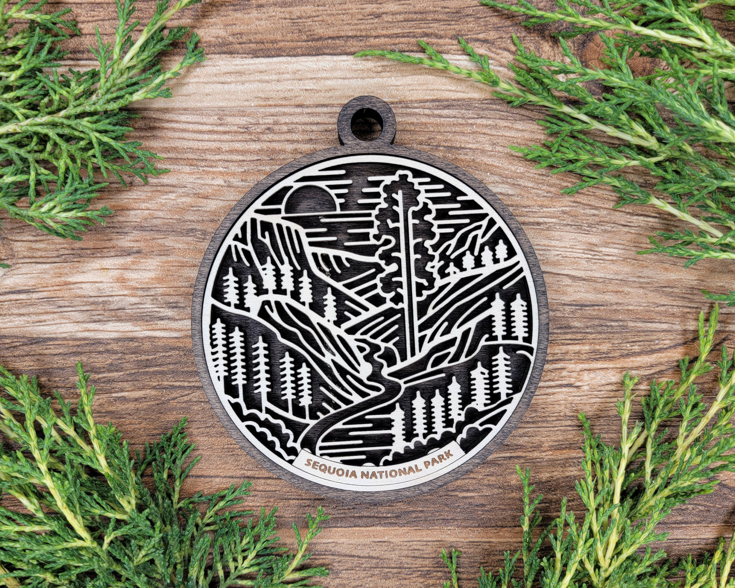 Sequoia National Park Line Art Ornament