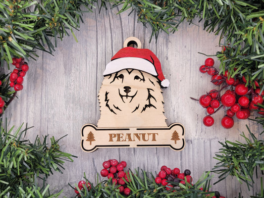 Shetland Sheepdog Santa Hat Dog Ornament