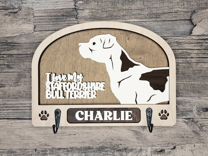 Staffordshire Bull Terrier (Regular) Leash Holder