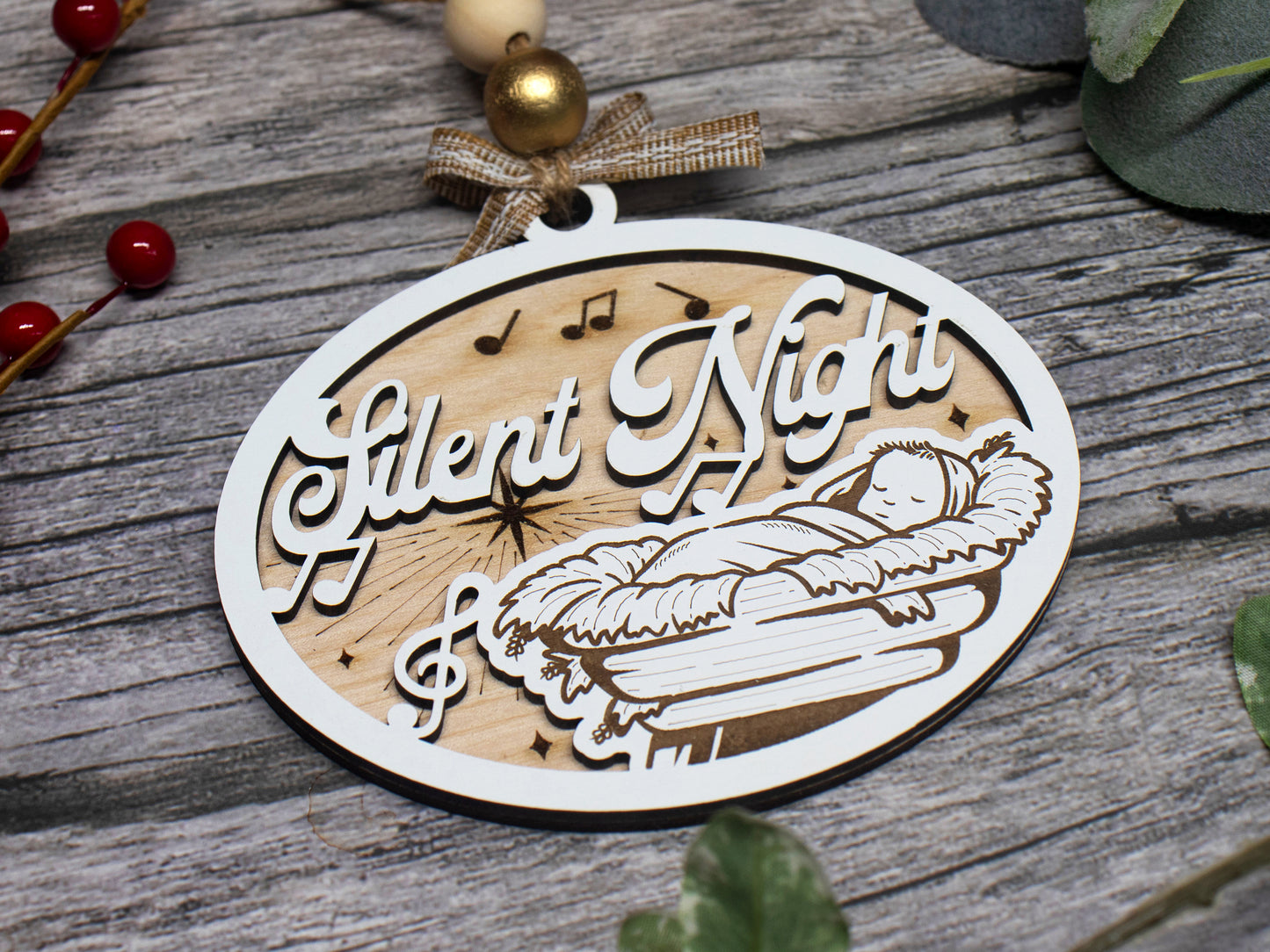 Silent Night Classic Christian Carol Ornament