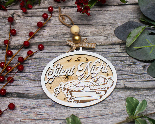 Silent Night Classic Christian Carol Ornament