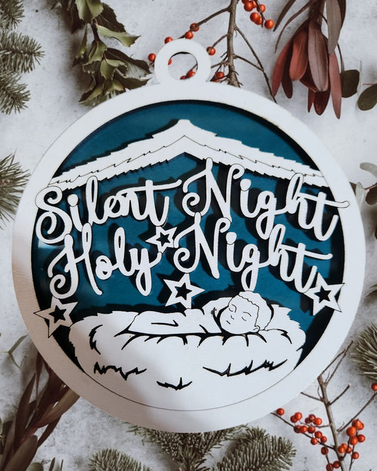 Jesus Series - Silent Night Holy Night (Blue Background)