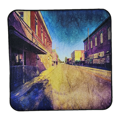 Small Downtown Street, Neoprene Square Cup Coaster