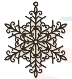 Snowflake 2 Ornamental Outline Ornament