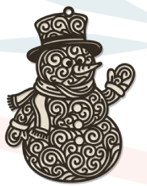 Snowman Ornamental Outline Ornament