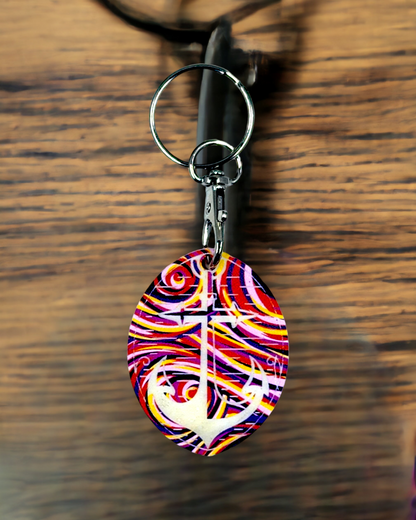 Swirl Anchor Keychain