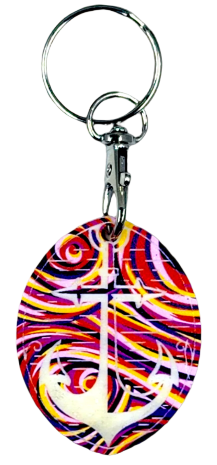 Swirl Anchor Keychain