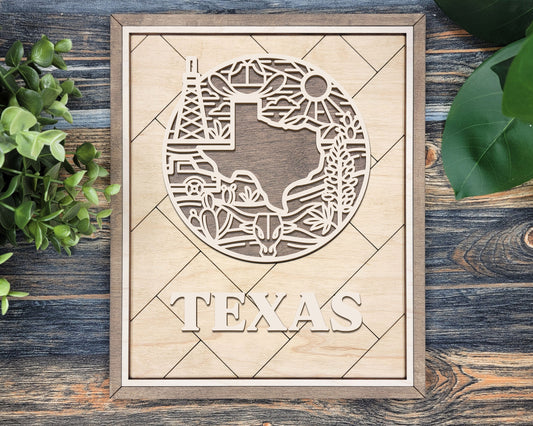 Texas Heritage Frame Pop Sign