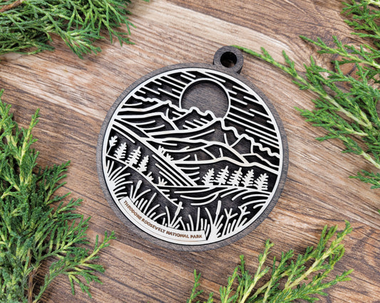 Theodore Roosevelt National Park Line Art Ornament