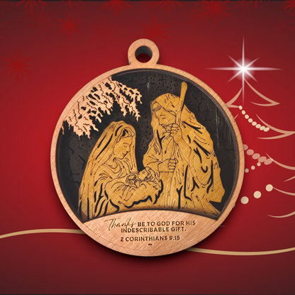 A King is Born Ornament - Thanks be to God for His Indescribable Gift