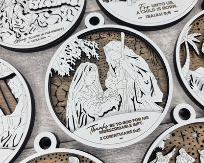 A King is Born Ornament - Thanks be to God for His Indescribable Gift