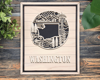 Washington Heritage Frame Pop Sign